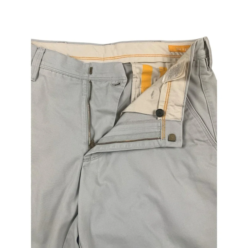 HAGGAR Life Khaki Mens Slim Fit Pants Gray Cotton Stretch 32x29‎